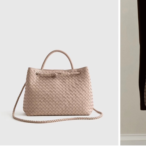 Quince Handbags - Quince Italian Leather HandWoven Tan Tote Bag in Toupee